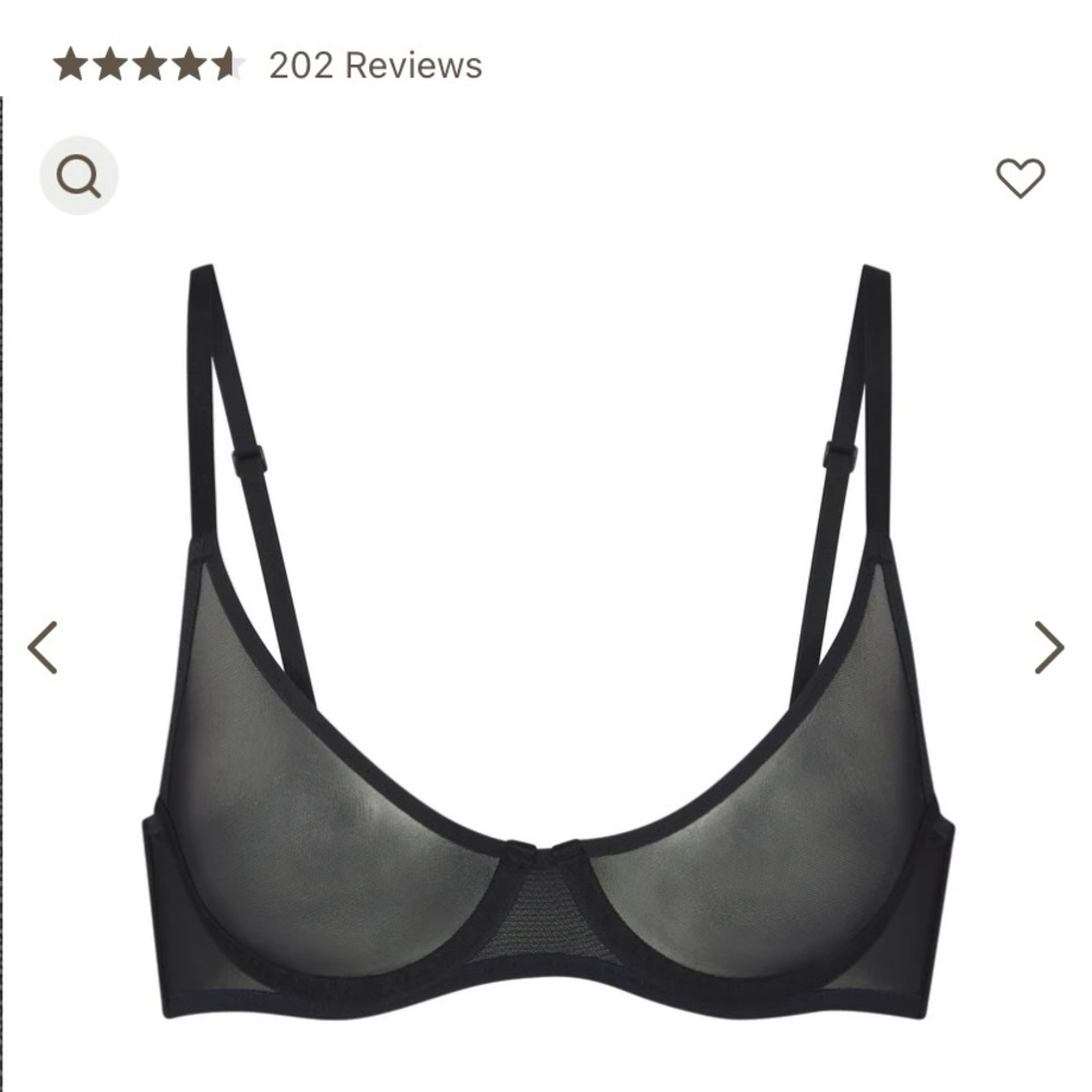 SKIMS ultra fine mesh scoop bra 36A